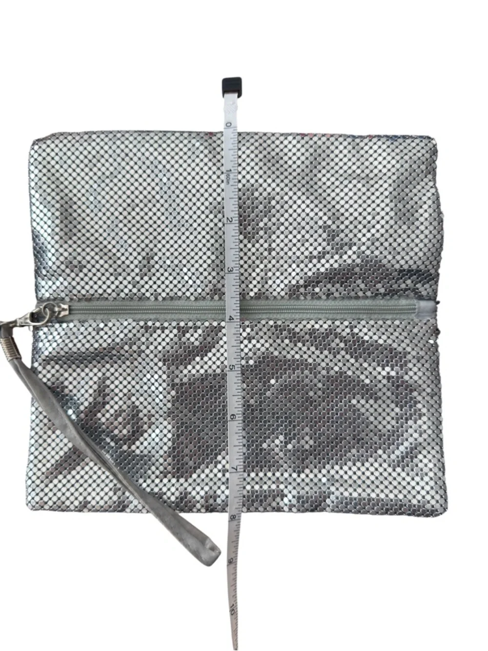 Vintage La Regale Silver Mesh Clutch Wristlet Y2K Evening Bag - Picture 3 of 5
